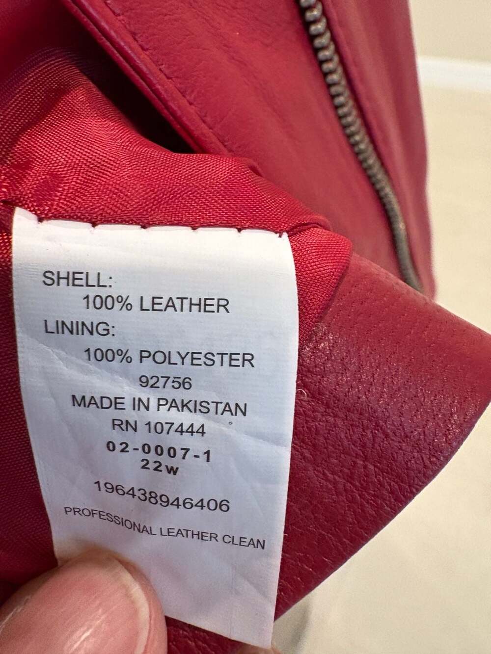 Jessica London Red Leather Jacket 22W Plus Size - Picture 4 of 9